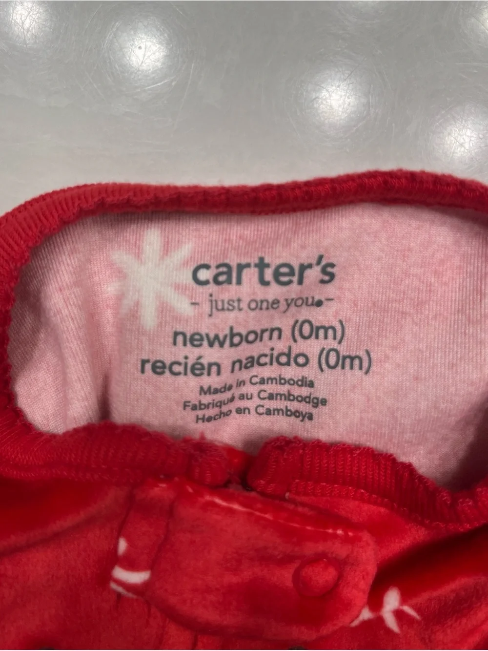Carter's Red Reindeer Footed One-Piece